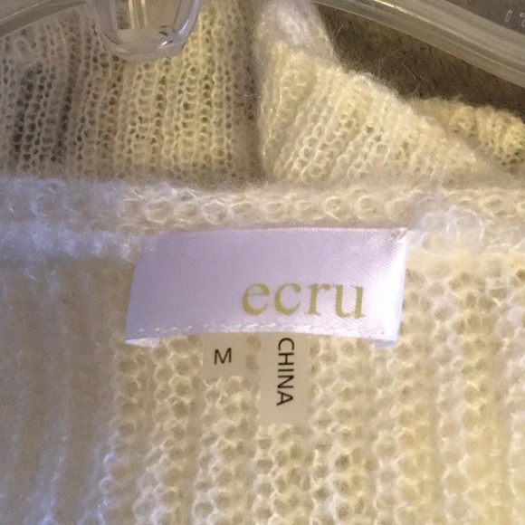 New ecru Lightweight ivory, see-through sweater with built-in removable camisole - Picture 3 of 6